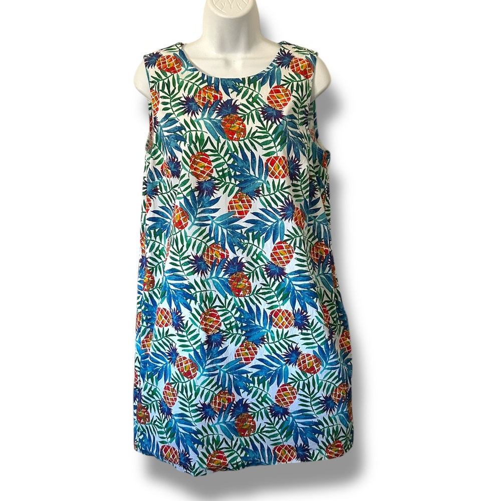 Tabitha Webb Tropical Pineapple Print Sleeveless Dress Size 12